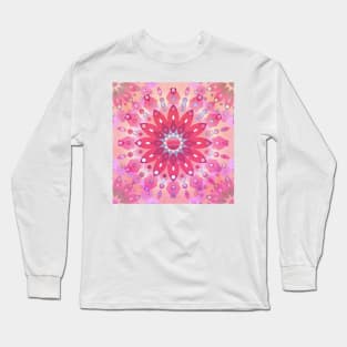 Tropical Pink Floral Mandala Long Sleeve T-Shirt